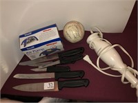 Misc knives, baseball, air pump