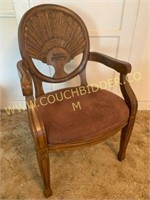 NWTF carved turkey feather wood chair