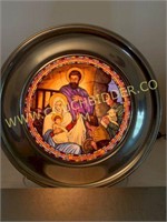 2000 Anno Domini stained glass Christmas plate