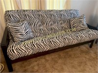 Zebra print fold out futon mattress couch