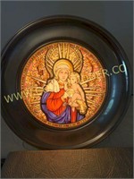 1990 Madonna & Child stained glass plate