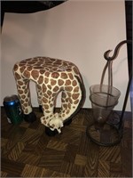 Giraffee plant stand and glass