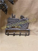Cast iron tractor hook Texas star and chicken