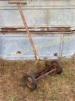 Antique reel type push mower
