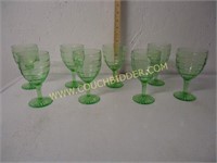 Green Depression Footed Goblets