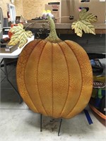 Large 36 Inch Metal Pumpkin Yard Ornament
