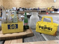 Pepsi Bottle Carriers, Gallon Jar, and Pop Bottles