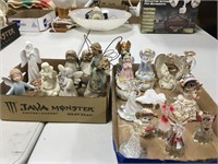 2 Flats of Ceramic and Glass Angels