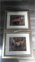Framed Lion & Tiger Prints - A