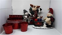 Christmas Indoor Decorations & Tin Red Planters