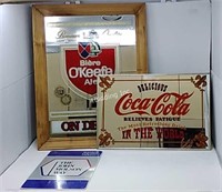 Vintage Mirrored Beer Signs + 1 Metal Sign - 1