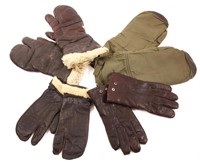 WWII USAAF, USN LEATHER FLIGHT GLOVES MITTENS - 4
