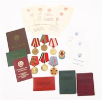 SOVIET USSR MEDALS, TRADE UNION TICKET CARDS & MOR