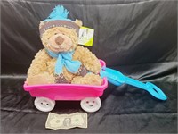 Brown Teddy In A Sand Wagon