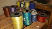 19 rolls of new ribbon wrap and nylon wrap and