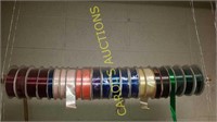 23 rolls of thick ribbon wrap various colours