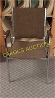 PAIR OF METAL STACKING OFFICE CHAIRS