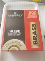 200 Rounds FEDERAL 40 S&W 180 grain. Box has