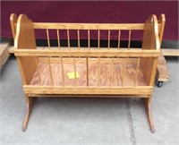 Amish Oak Swinging Cradle