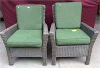 Pair of Wicker Outdoor Patio Chairs