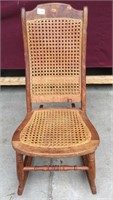 Antique Caned Walnut Grandmother's Rocker