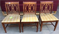 Set of Three Walnut Dining Chairs