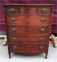 Vintage Mahogany Five Drawer Dresser