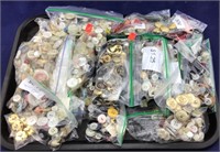 Large Lot of Several Bags of Vintage Buttons