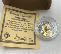 2000 Sac. "Gold" Dollar with Silver and Gold