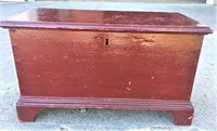 Miniature Blanket Chest w/ Old Red Paint