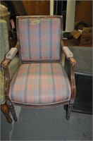 pink and blue arm chair