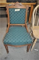 green floral chair