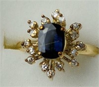 14k Gold Sapphire Diamond Ring 2.3 Dwt