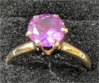 10k Gold Purple Gemstone Ring 1.2 Dwt