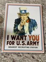 I Want You for US Army Metal Sign