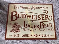 Budweiser Lager Beer Metal Sign