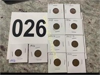 Lot of 10 Assorted Wheat Pennies