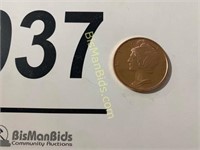 Mercury Dime Stamped Copper Bullion Coin