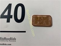 $10 Bank Note Stamped Copper Bullion Bar