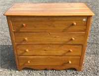 NICE COTTAGE PINE 4 DRAWER CHEST 39X17X35 INCHES