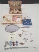 Collection of Jewelry, Hand Mirror &