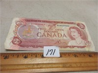 1974 CANADIAN 2 DOLLAR BILL