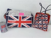 2 sac avec Union Jack dont Harrod's Londres