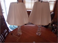 Pair of glass lamps