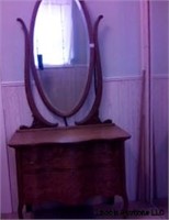 Two drawer dresser with mirror