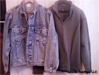 Harley davidson Jean jacket and green sweater