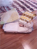 Table cloth, pillow cases,and kitchen towels