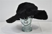 Antique Large Brim Ladies Fur Hat