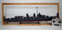 Large Vintage Battleship RC Model - Remote & Stand