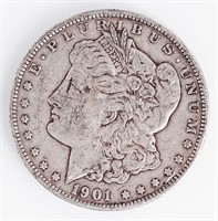 Coin 1901-P Morgan Silver Dollar In Nice